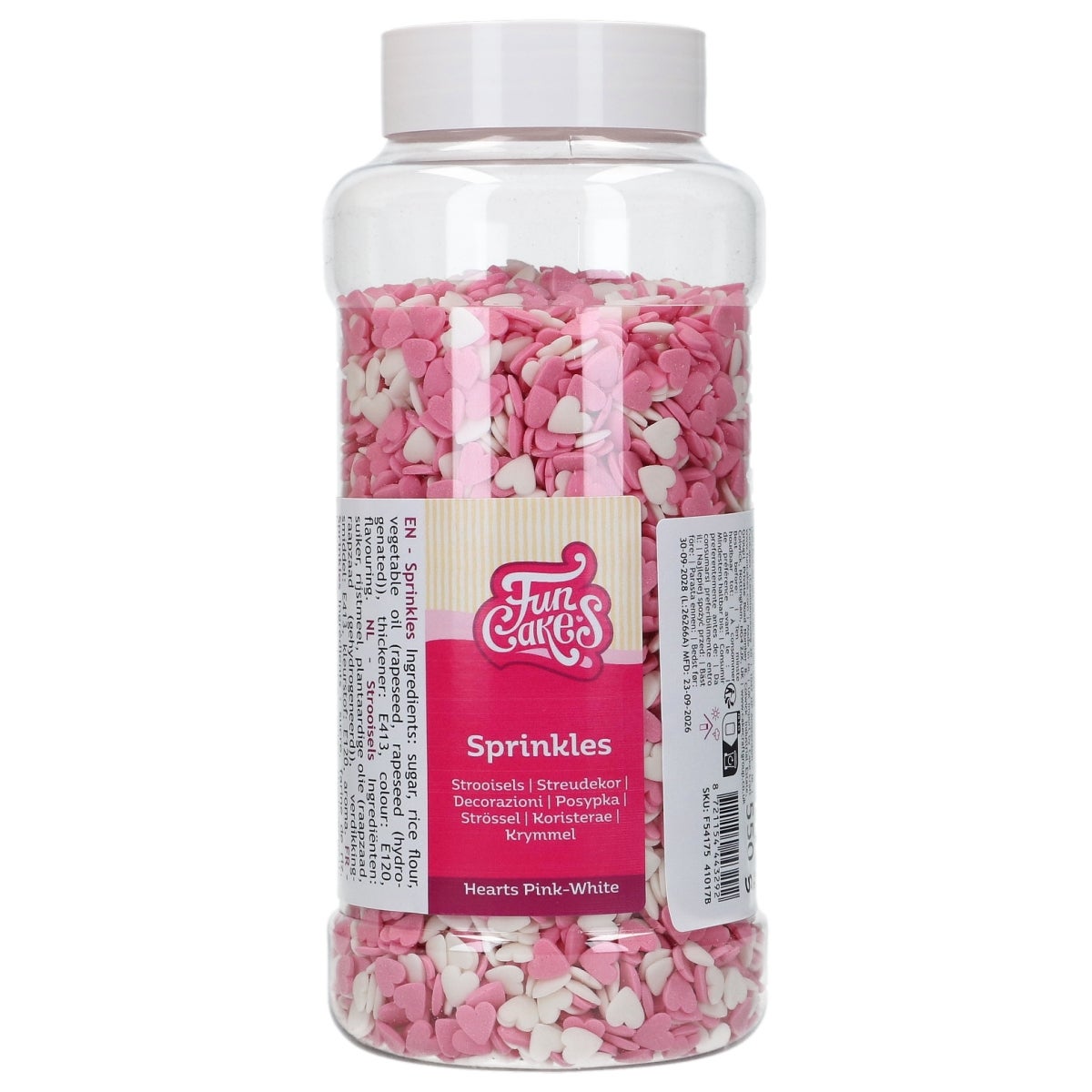 FunCakes Hearts Pink White 550g