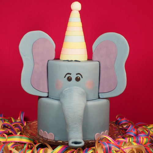 Elephant with a Birthday Cake