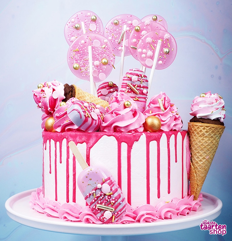 Pastel Pink Drip Meringue Cake – Honeypeachsg Bakery