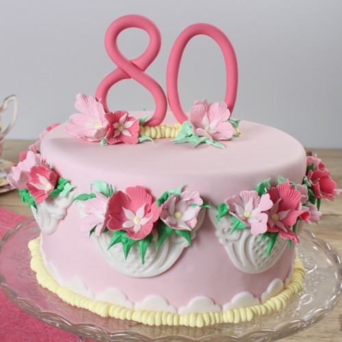 Luxury 80th Birthday Cakes | Free Delivery & Sparkly Gift